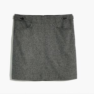 Madewell Herringbone Assembly A-Line Mini Skirt Pockets Lined Italian Wool 00